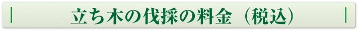 立ち木の伐採の料金(税込)